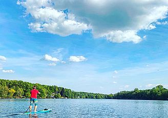 Paddeln macht Spass - SUP Point Hariksee - geführte Städtetouren